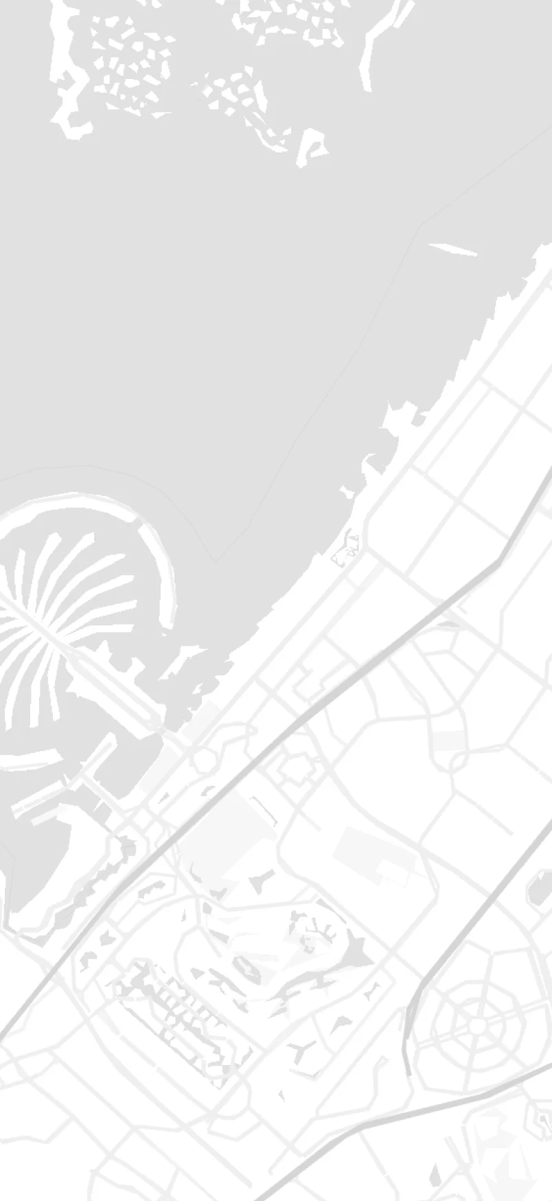 Map of Dubai showing Rentek hub locations